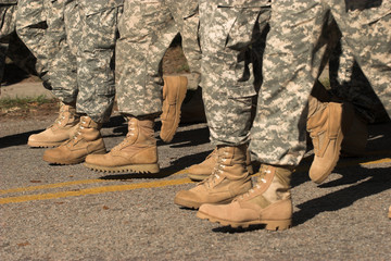 military boots marching