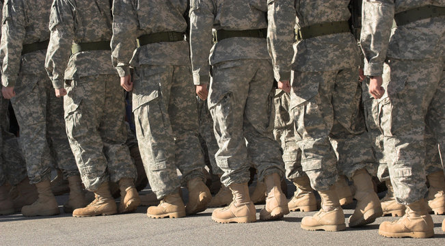 Soldiers Marching In Formation