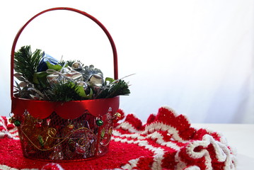 christmas basket with gifts
