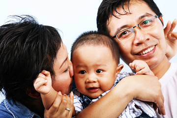 happy asian family