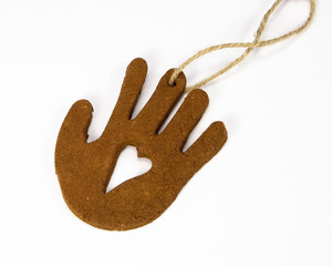 clay hand christmas ornament