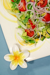 salad on a frangipani platter 2