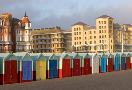 colourful beach huts