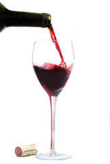 isolated glass a red wine. a still-life