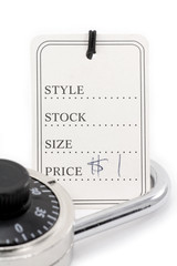 price tag and lock