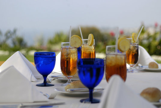 elegant outdoor lunch setting