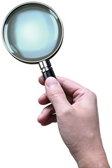 magnifying glass in hand