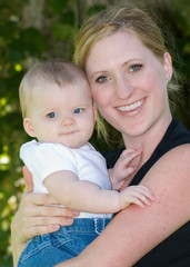 mother and baby close-up
