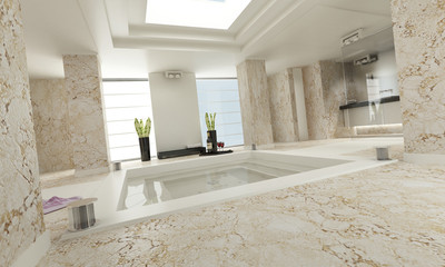 bathroom luxe marble white