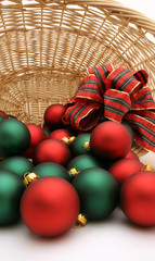 christmas ornaments in basket series
