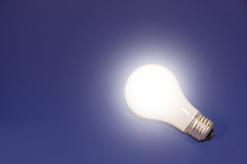 creative glowing light bulb