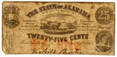 25 cent confederate bank note