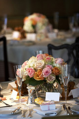 dining table set for a wedding or corporate event
