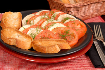 a fennel and tomato salad with crostini