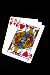 king, queen and jack of hearts