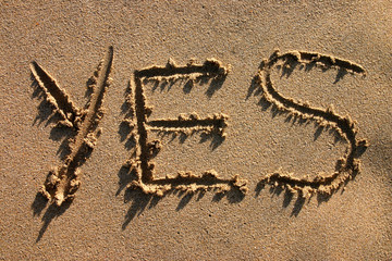 yes written in the sand