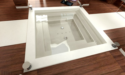 bathroom luxe wood close up