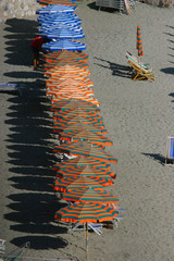 umbrellas on italian riviera