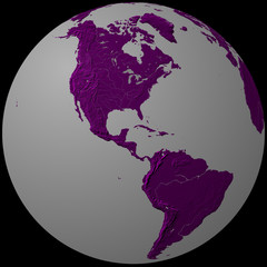 purple & grey globe - america