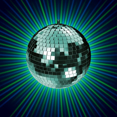 3d rendering of a disco mirrorball