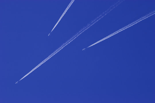 Jet Airplane In Blue Sky