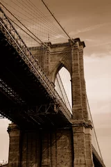Deurstickers Brooklyn Bridge brooklyn bridge in sepia