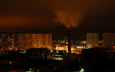 Fototapeta premium smoking pipe in the city