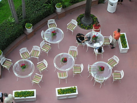 Aerial View Of Outdoor Dining Patio