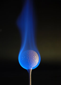 flaming golf ball