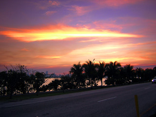 Fototapeta na wymiar express way sunset