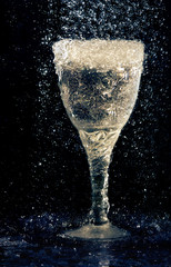 wine glass under the rain