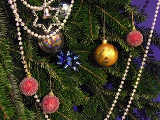 christmas-tree multi-color ornaments