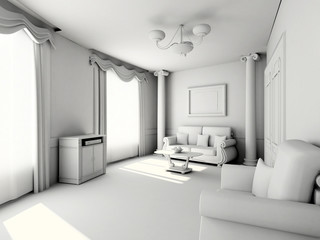  blank modern interior
