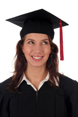 female student graduating