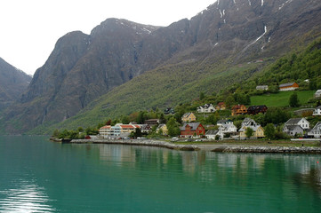 Fototapeta premium norwegian village on a fjord