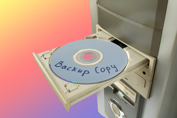 disc backup copy in tray