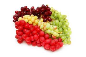 various sorts of grapes isolated on white