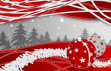 red and silver christmas gift card