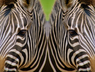Fototapeta na wymiar zebry lustrzane