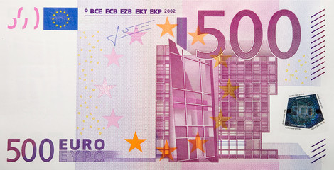 Fototapeta na wymiar five hundreds euro banknote