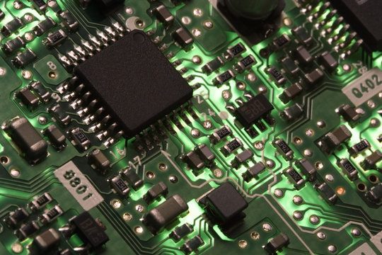 glowing circuit board