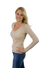 beautiful blonde woman casual portrait