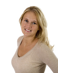 beautiful blonde woman casual portrait