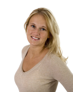 beautiful blonde woman casual portrait