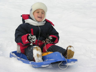 child on sled