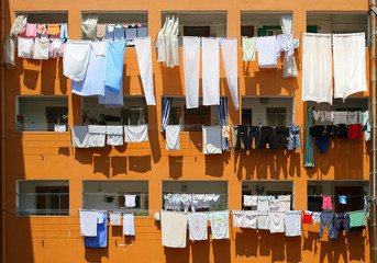 hanging washing
