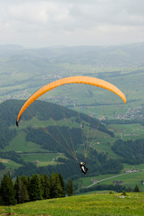 para sail glider taking off and in flight