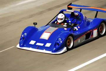 Fotobehang blauwe racewagen © jongd