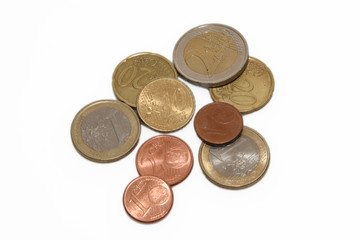 various euro coins