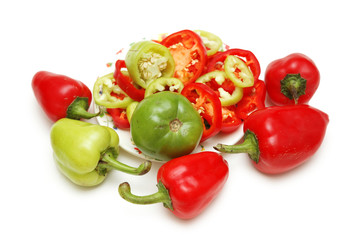 selection of red and green peppers